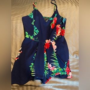 Tropical print romper/dress